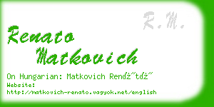 renato matkovich business card